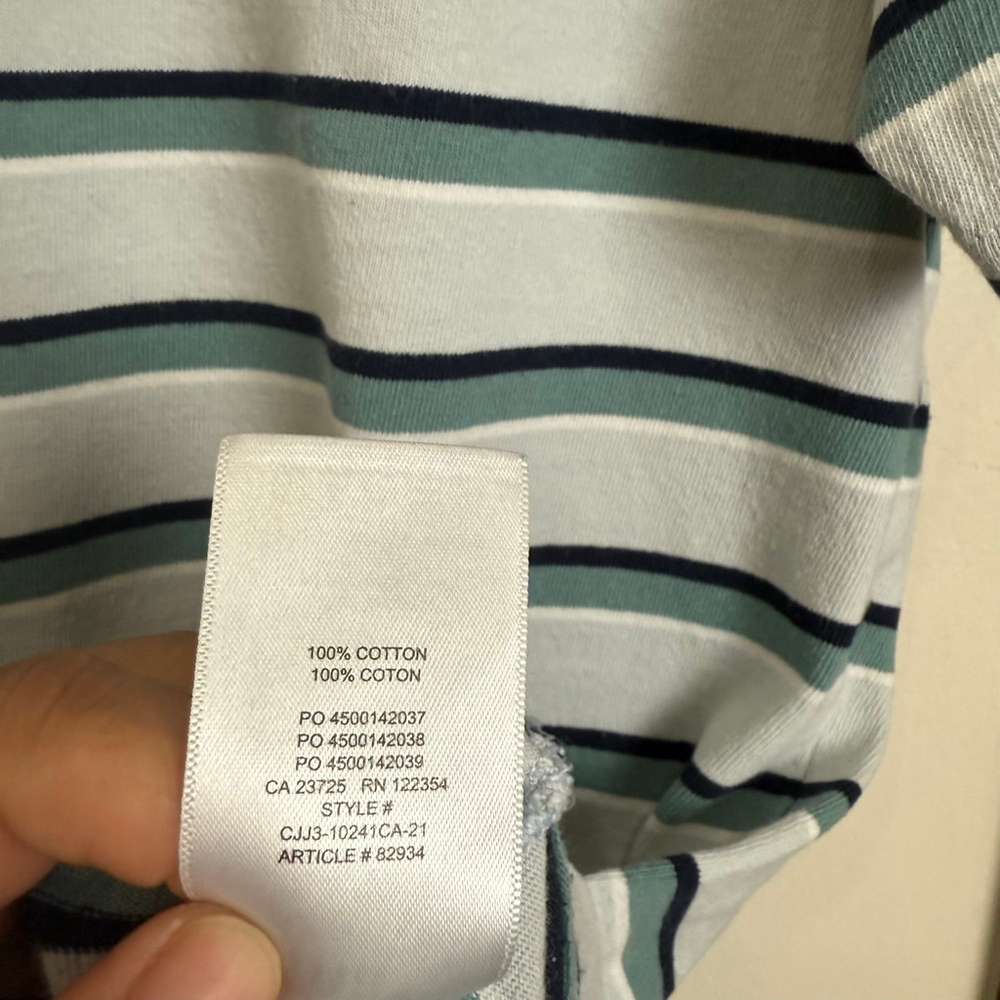ARITZIA TNA Top Women Size 2XS Stripe Green Blue T-shirt Shortsleeves Crewneck - Picture 12 of 15